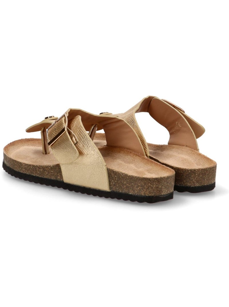 Sandalia Diario Mujer Suela Plana - Luna Collection Oro - Kiabi