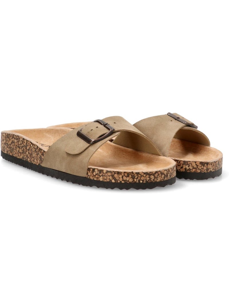 Sandalia diario mujer suela plana - luna collection Taupe - Kiabi