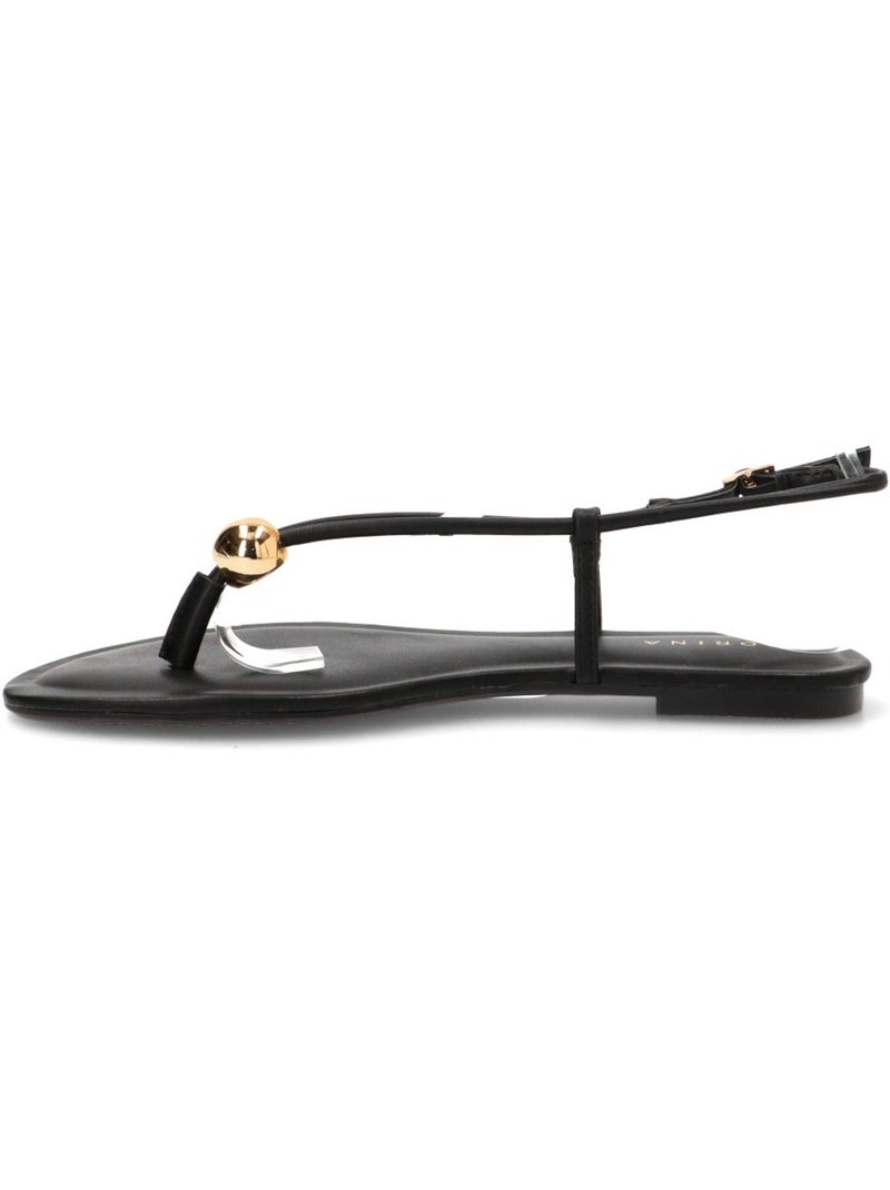Sandalia Diario Mujer Suela Plana - Luna Trend Negro - Kiabi