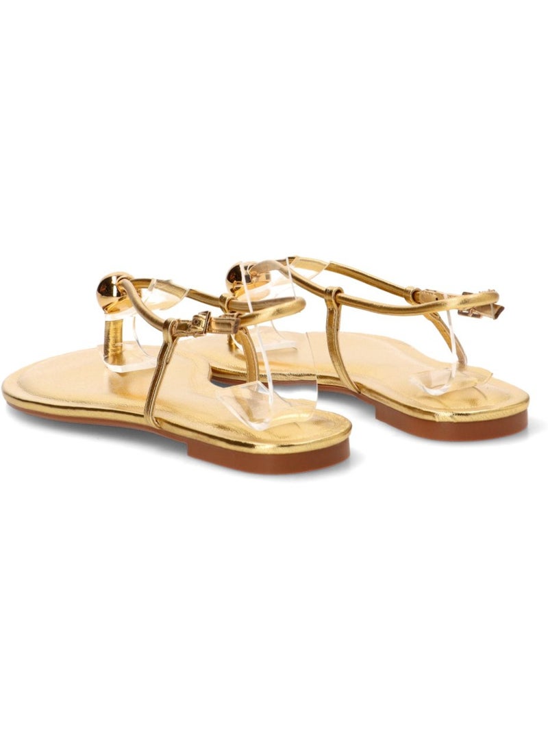 Sandalia Diario Mujer Suela Plana - Luna Trend Oro - Kiabi