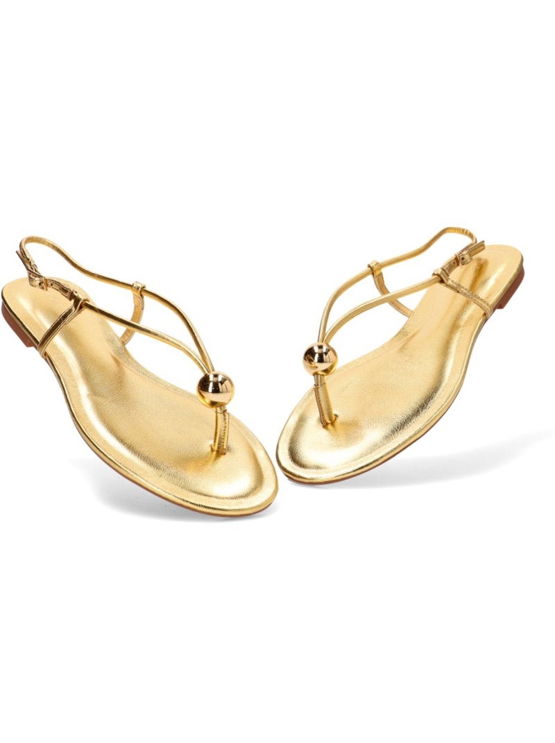 Sandalia Diario Mujer Suela Plana - Luna Trend Oro - Kiabi