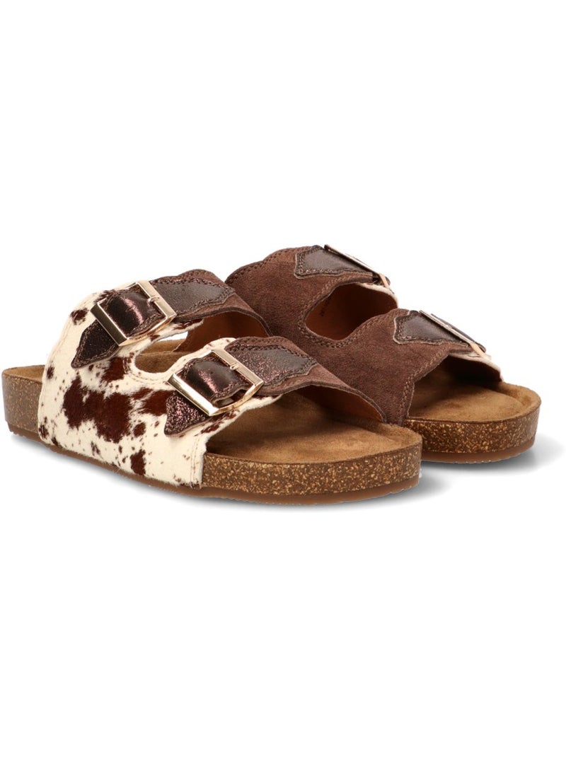 Sandalia Diario Mujer Suela Plana - Mustang Negro Blanco - Kiabi