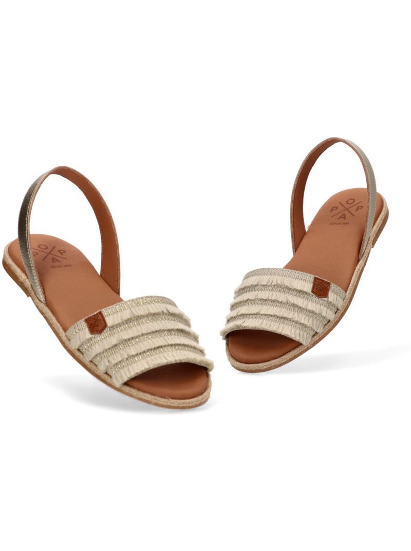 Sandalia Diario Mujer Suela Plana - Popa Beige - Kiabi