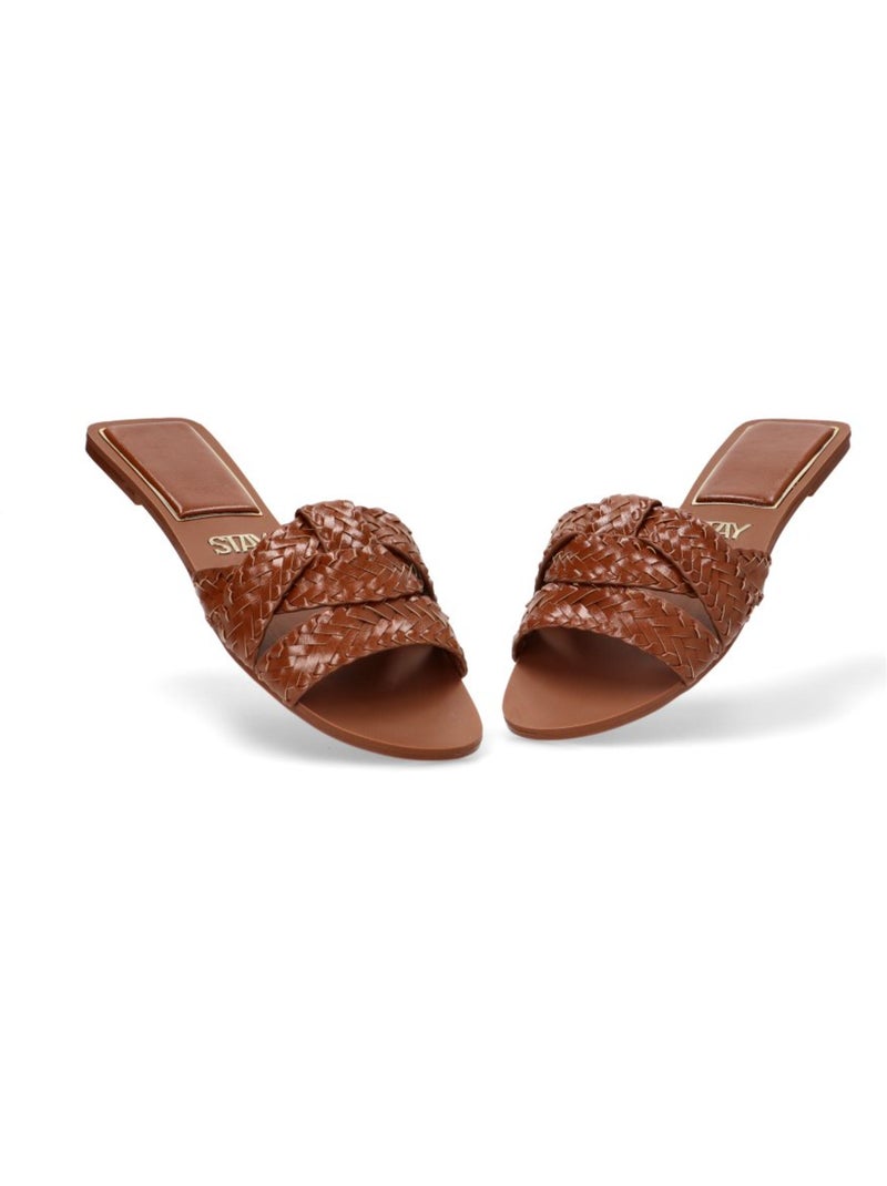 Sandalia Diario Mujer Suela Plana - Stay Camel - Kiabi
