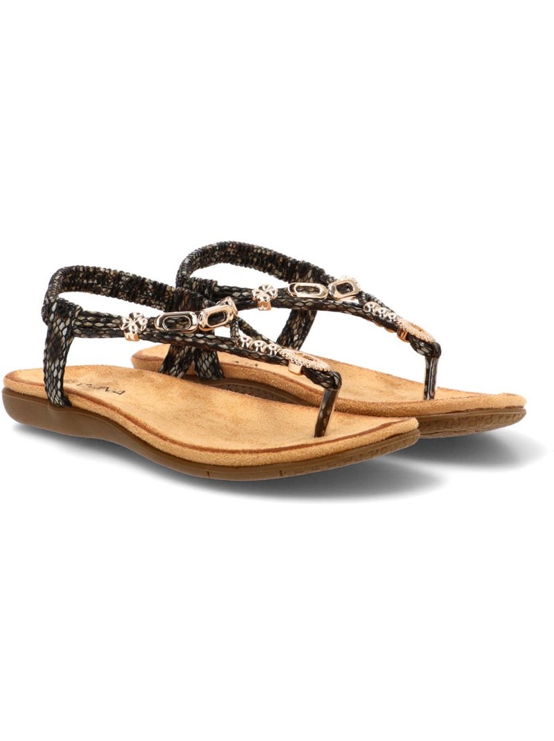 Sandalia Diario Mujer Suela Plana - Stay Negro - Kiabi