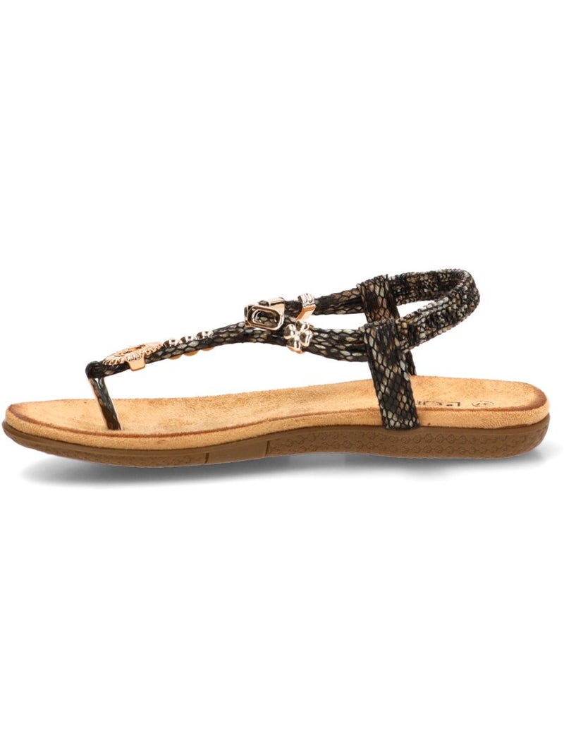 Sandalia Diario Mujer Suela Plana - Stay Negro - Kiabi