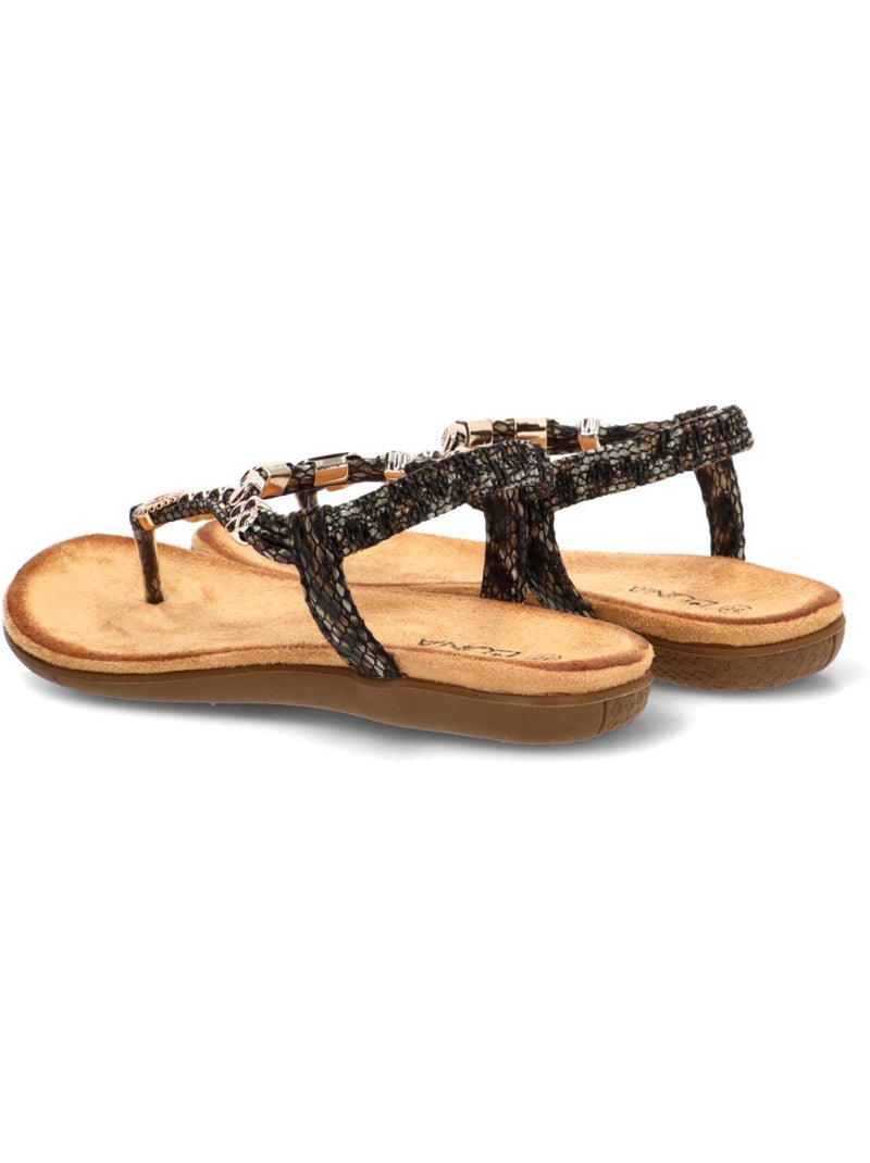 Sandalia Diario Mujer Suela Plana - Stay Negro - Kiabi