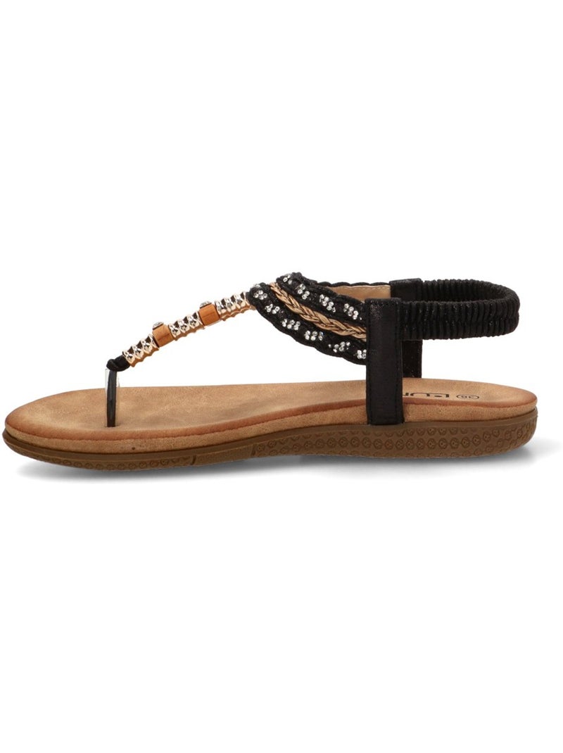 Sandalia Diario Mujer Suela Plana - Stay Negro - Kiabi