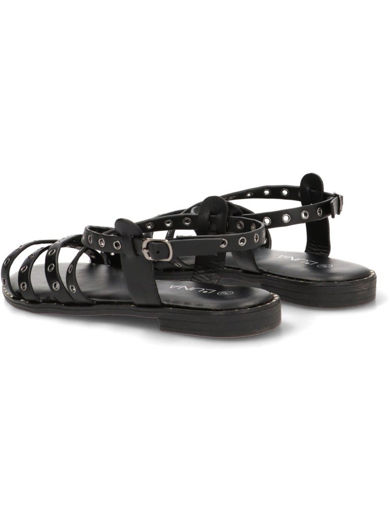 Sandalia Diario Mujer Suela Plana - Stay Negro - Kiabi