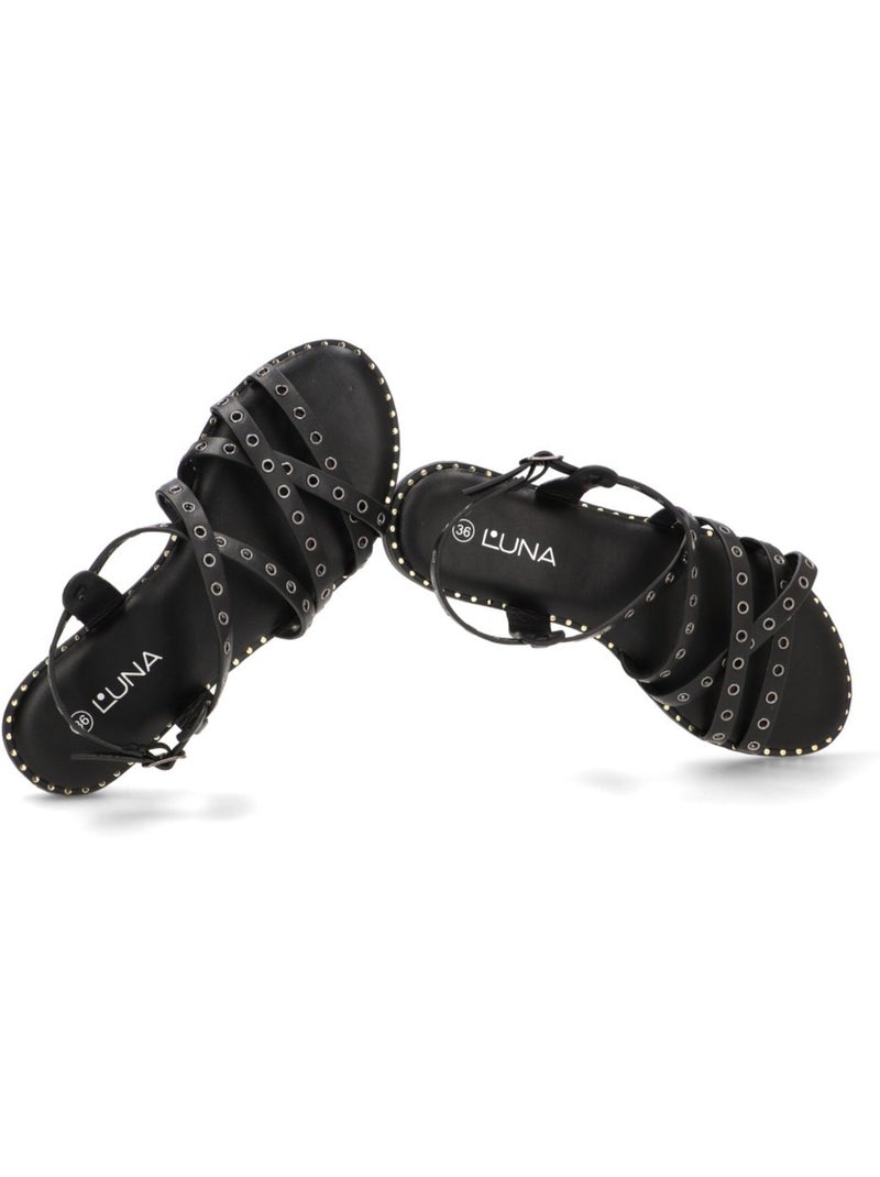 Sandalia Diario Mujer Suela Plana - Stay Negro - Kiabi