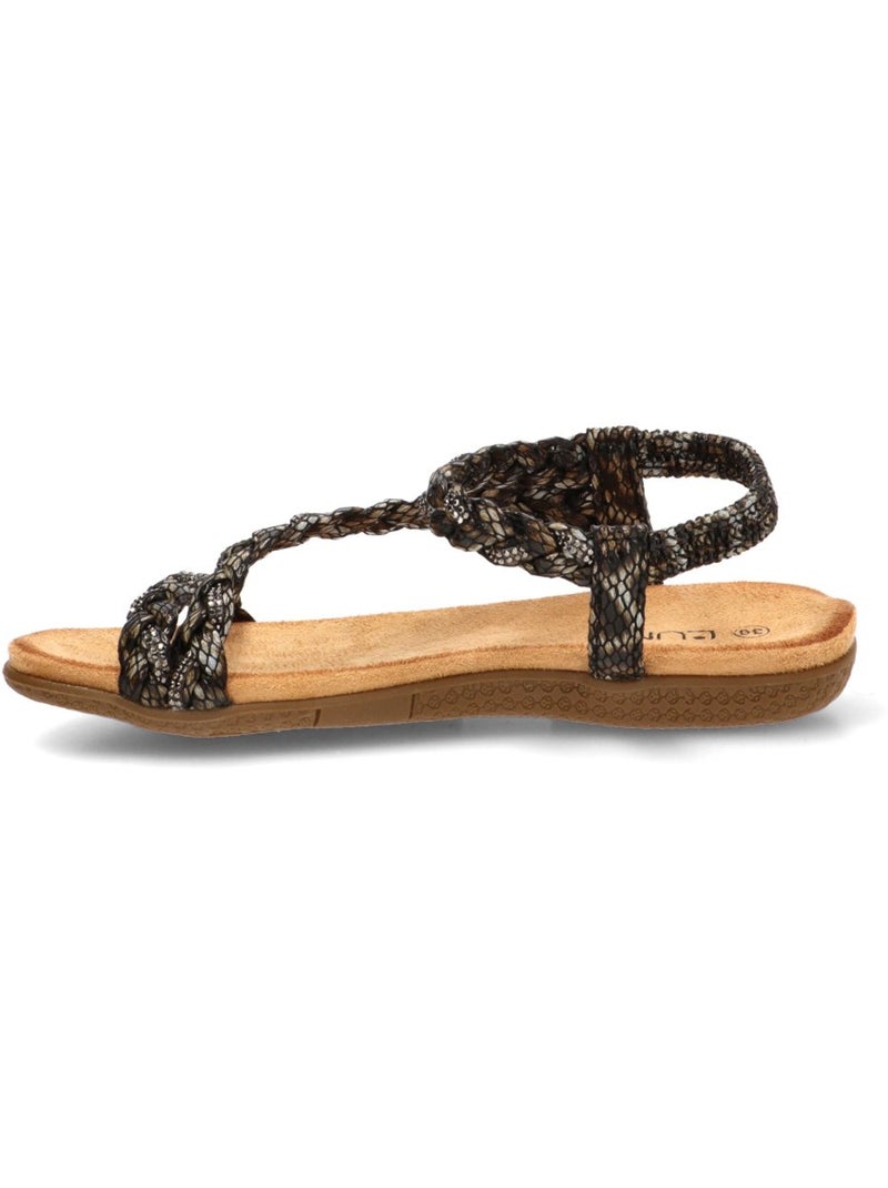 Sandalia Diario Mujer Suela Plana - Stay Negro - Kiabi