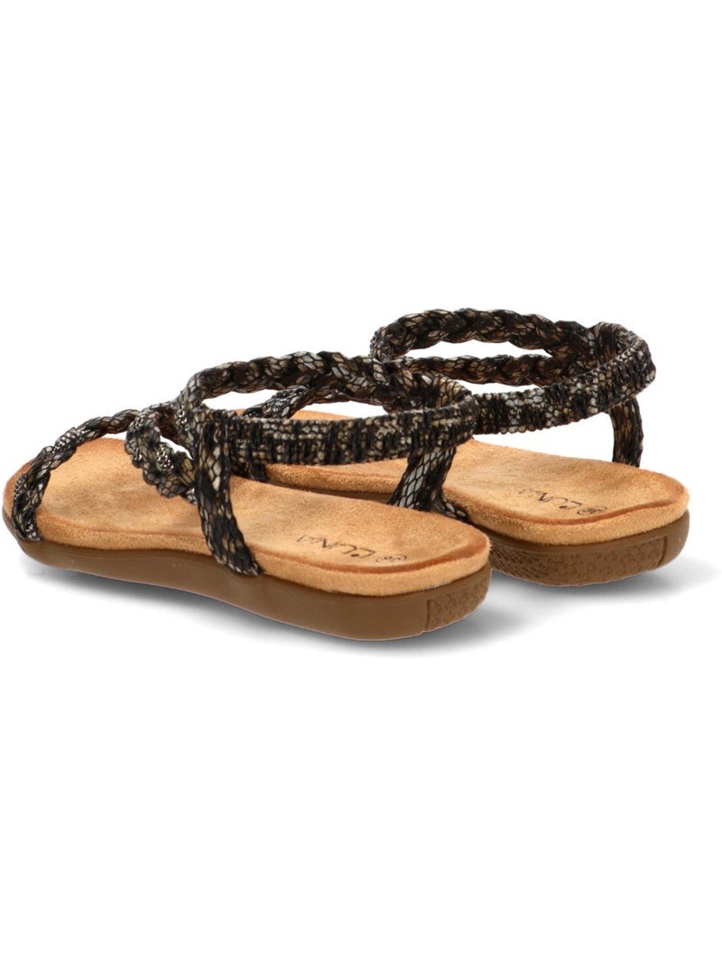 Sandalia Diario Mujer Suela Plana - Stay Negro - Kiabi