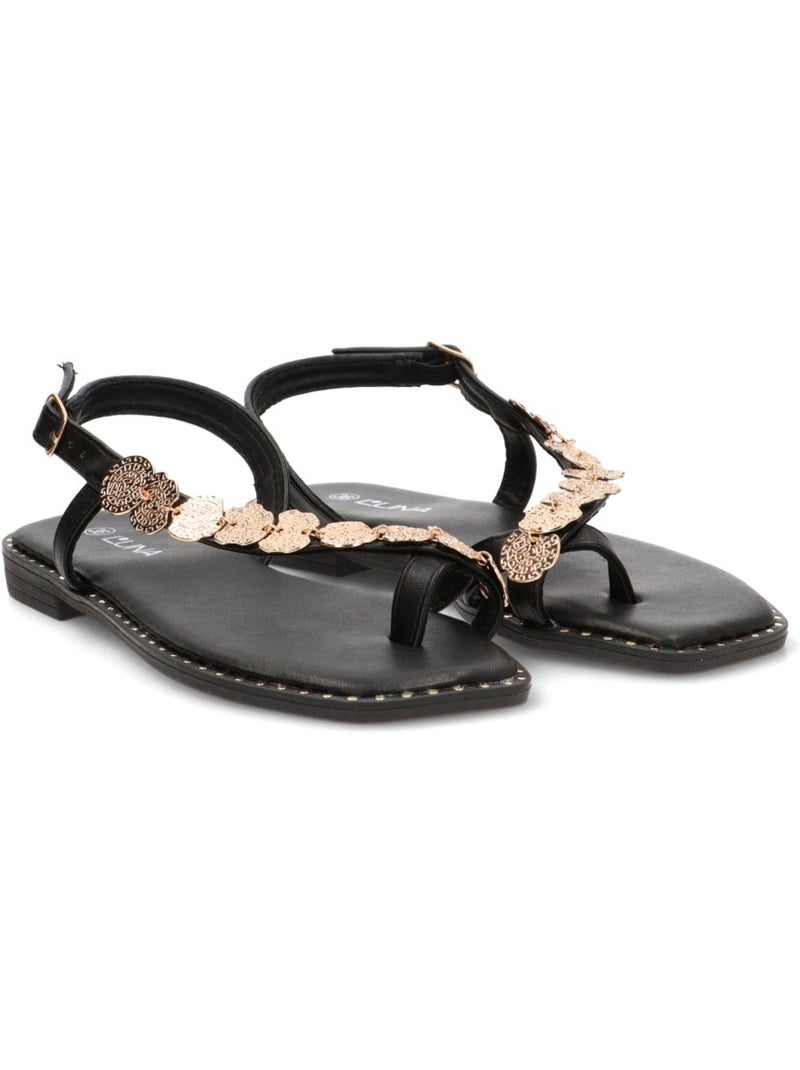 Sandalia Diario Mujer Suela Plana - Stay Negro - Kiabi