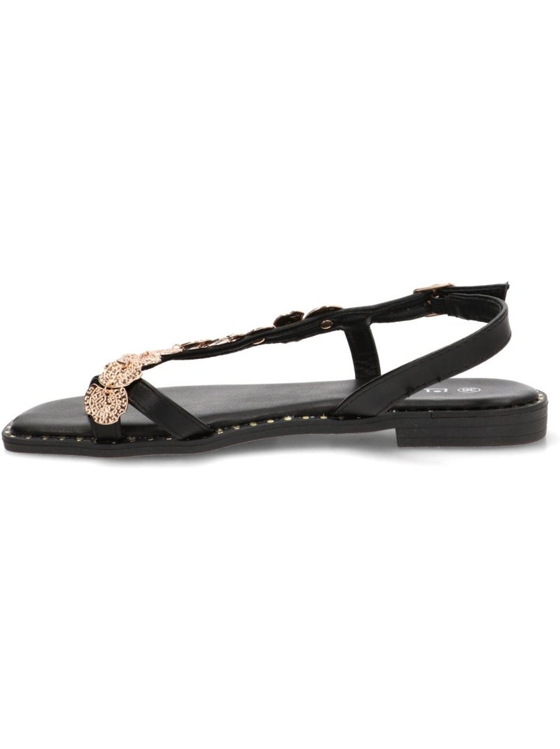 Sandalia Diario Mujer Suela Plana - Stay Negro - Kiabi