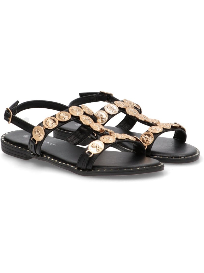 Sandalia Diario Mujer Suela Plana - Stay Negro - Kiabi