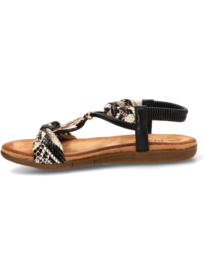 Sandalia Diario Mujer Suela Plana - Stay Negro Verde - Kiabi