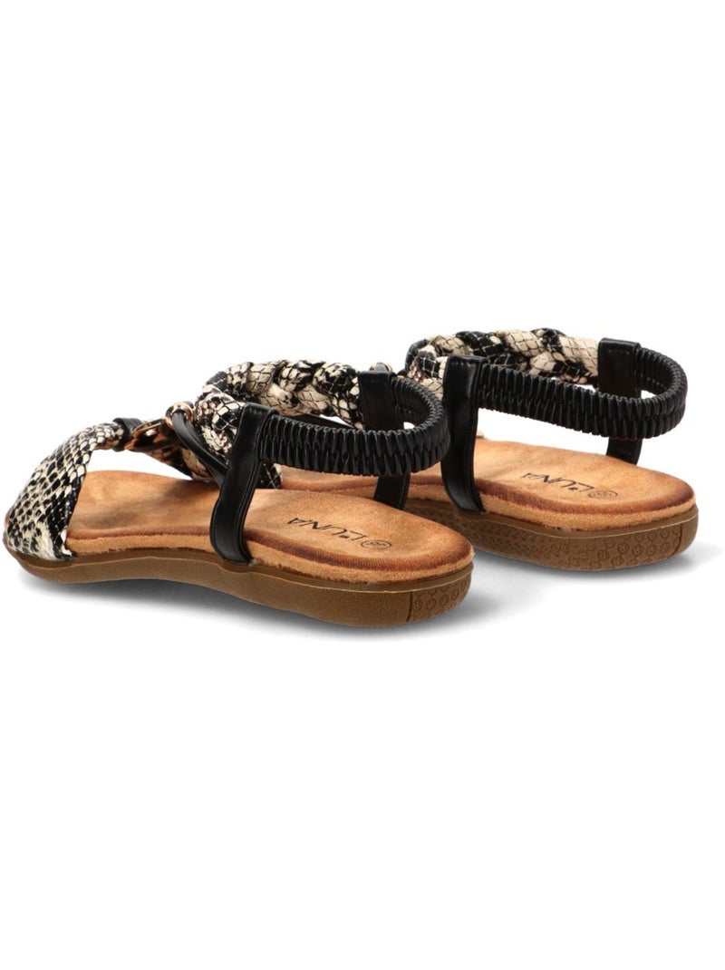 Sandalia Diario Mujer Suela Plana - Stay Negro Verde - Kiabi