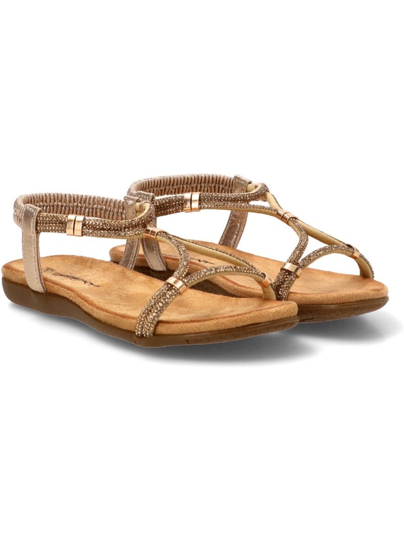 Sandalia Diario Mujer Suela Plana - Stay Oro - Kiabi
