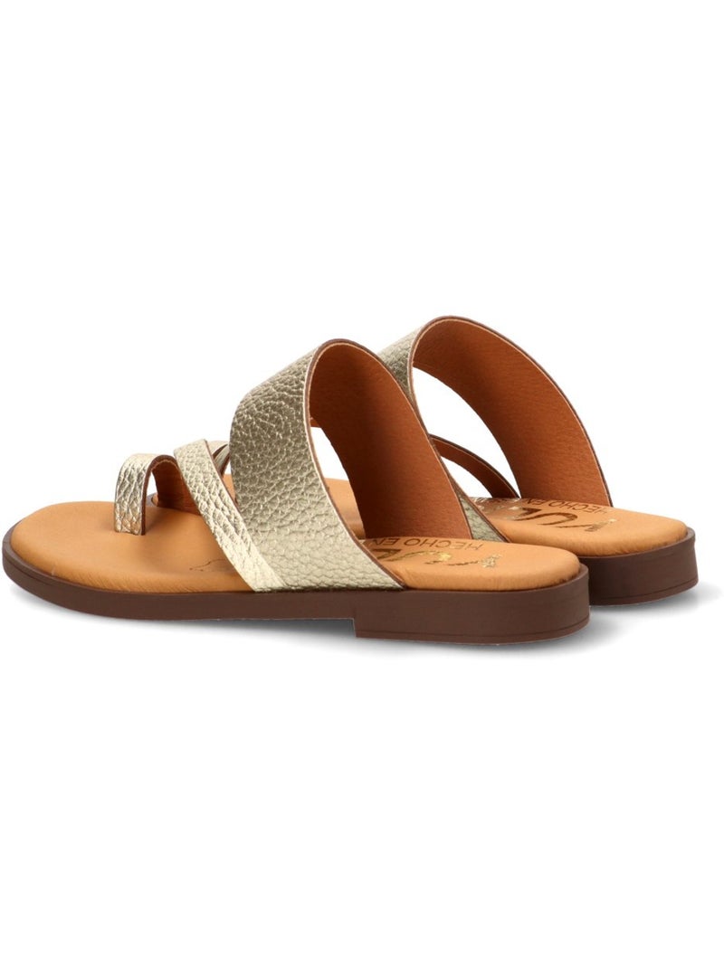 Sandalia diario mujer suela plana - yulia Beige/Blanco perlado/Platino - Kiabi