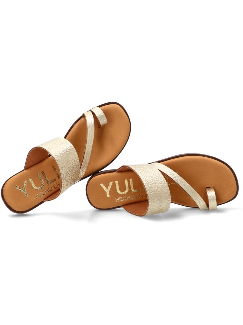Sandalia diario mujer suela plana - yulia Beige/Blanco perlado/Platino - Kiabi