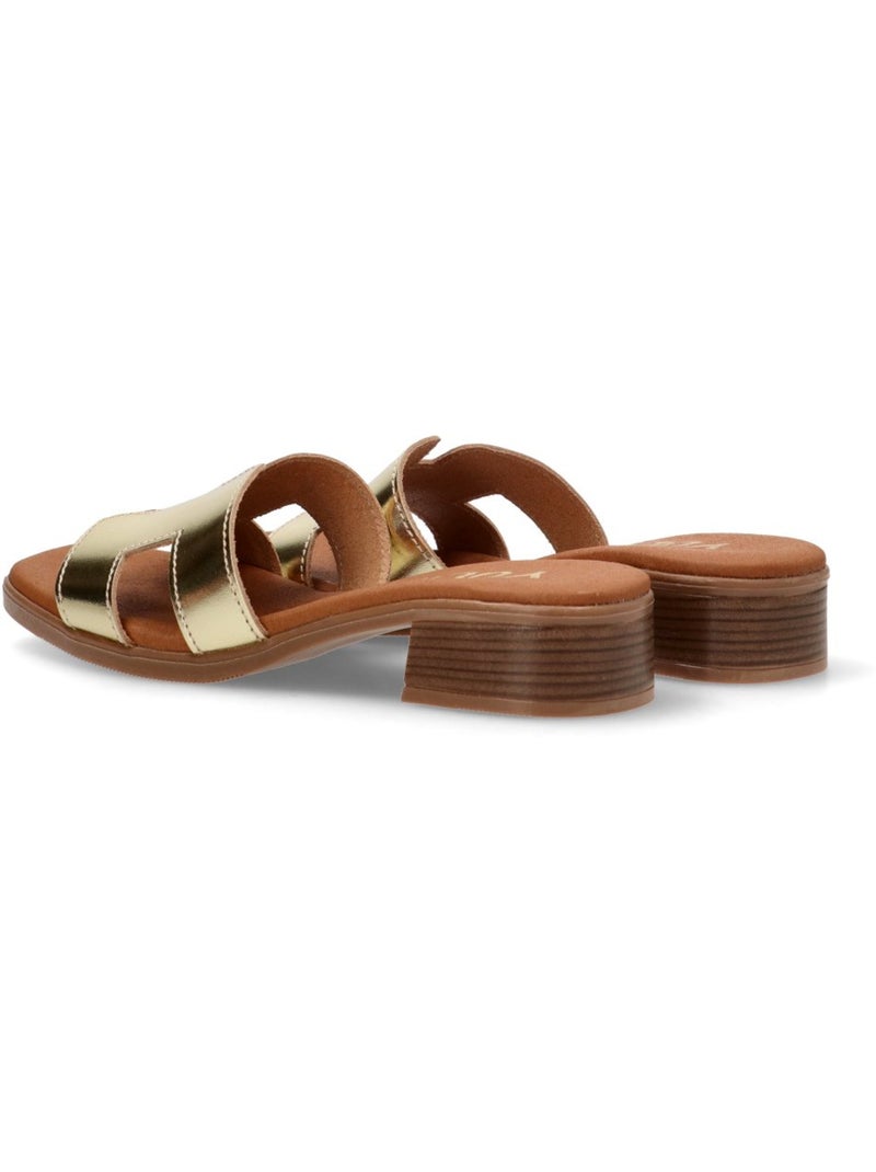 Sandalia Diario Mujer Suela Plana - Yulia Sd Beige/Blanco perlado/Platino - Kiabi