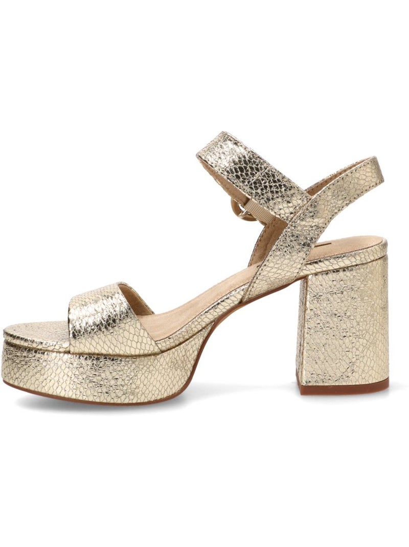 Sandalia Diario Mujer Tacón Alto - Luna Trend Beige/Blanco perlado/Platino - Kiabi