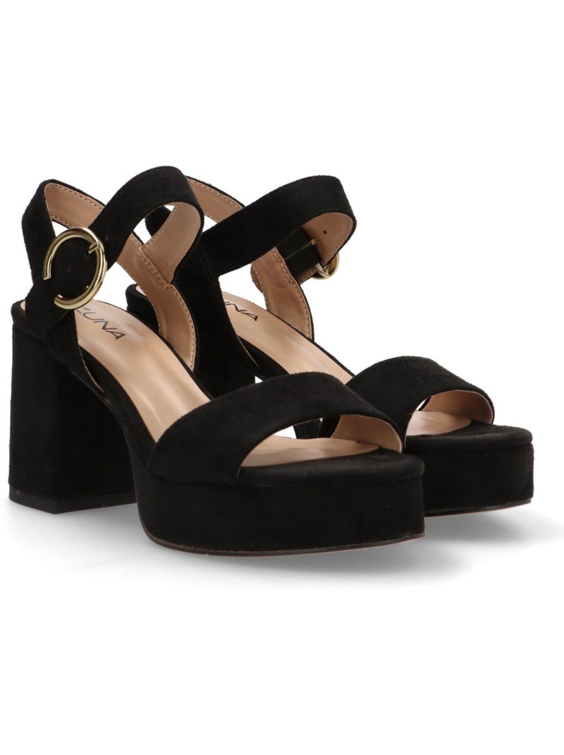 Sandalia Diario Mujer Tacón Alto - Luna Trend Negro - Kiabi