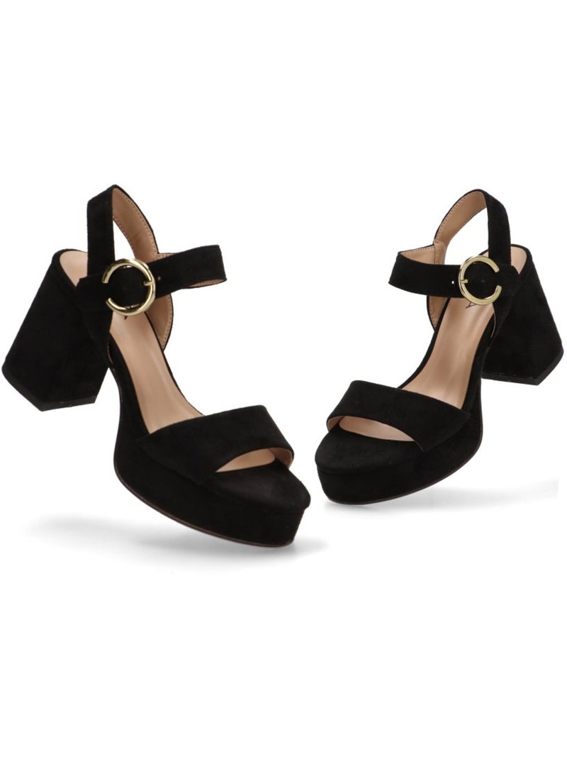 Sandalia Diario Mujer Tacón Alto - Luna Trend Negro - Kiabi