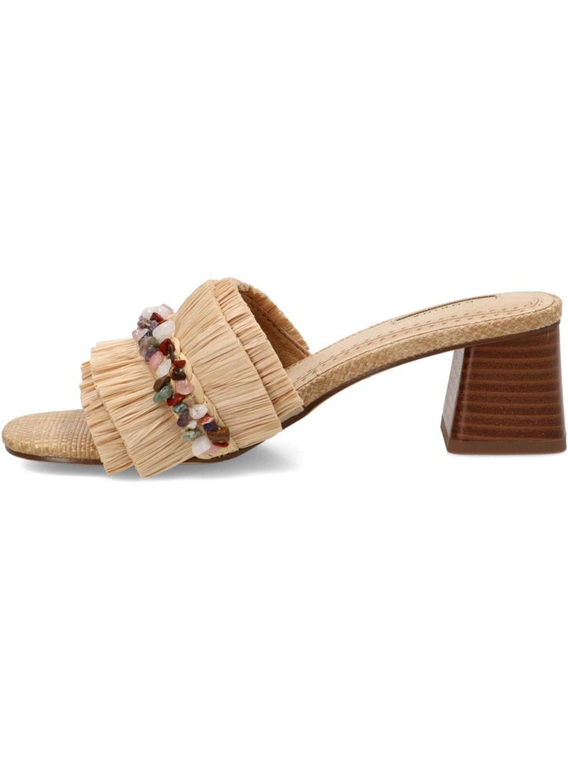 Sandalia diario mujer tacón medio - corina Beige - Kiabi