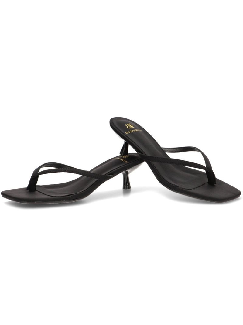 Sandalia Diario Mujer Tacón Medio - Luna Collection Negro - Kiabi