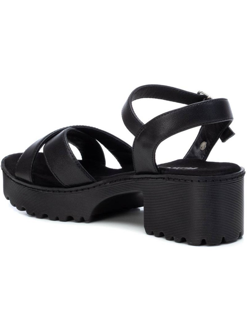 Sandalia Diario Mujer Tacón Medio - Refresh Negro - Kiabi