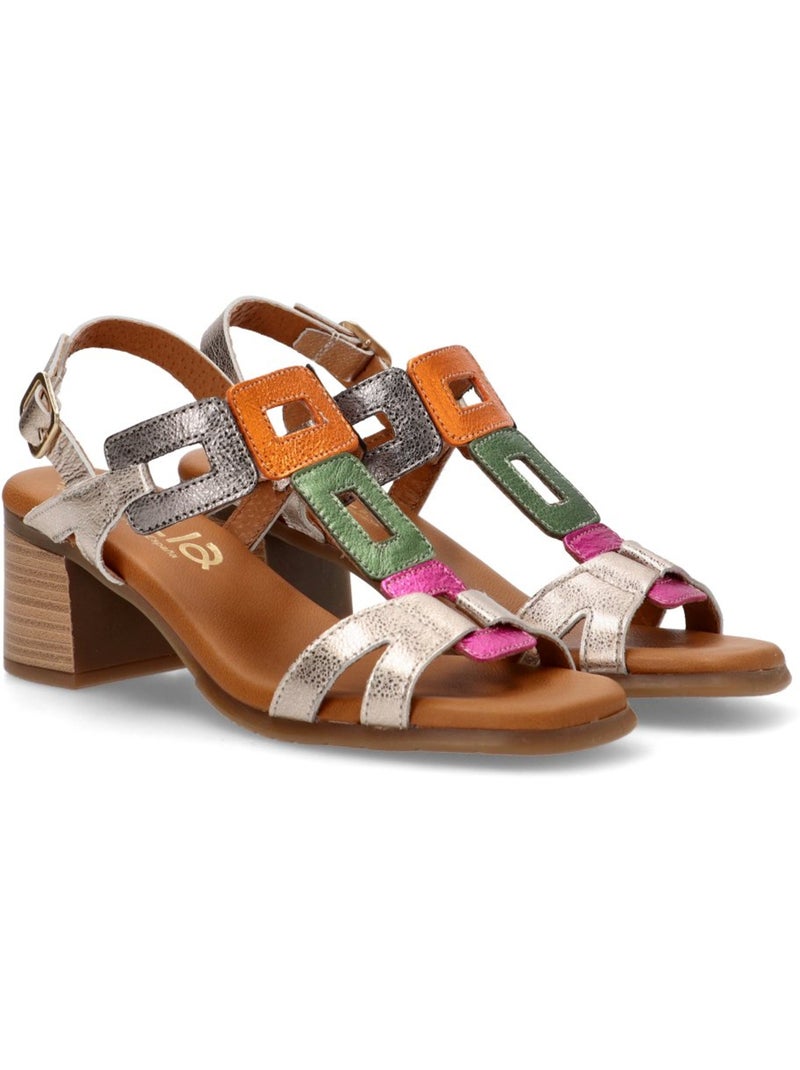 Sandalia Diario Mujer Tacón Medio - Yulia Tk Multicolor - Kiabi