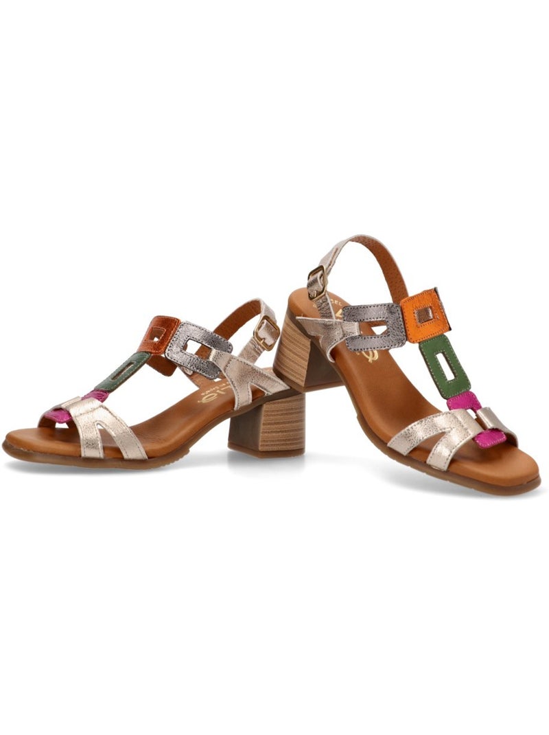 Sandalia Diario Mujer Tacón Medio - Yulia Tk Multicolor - Kiabi