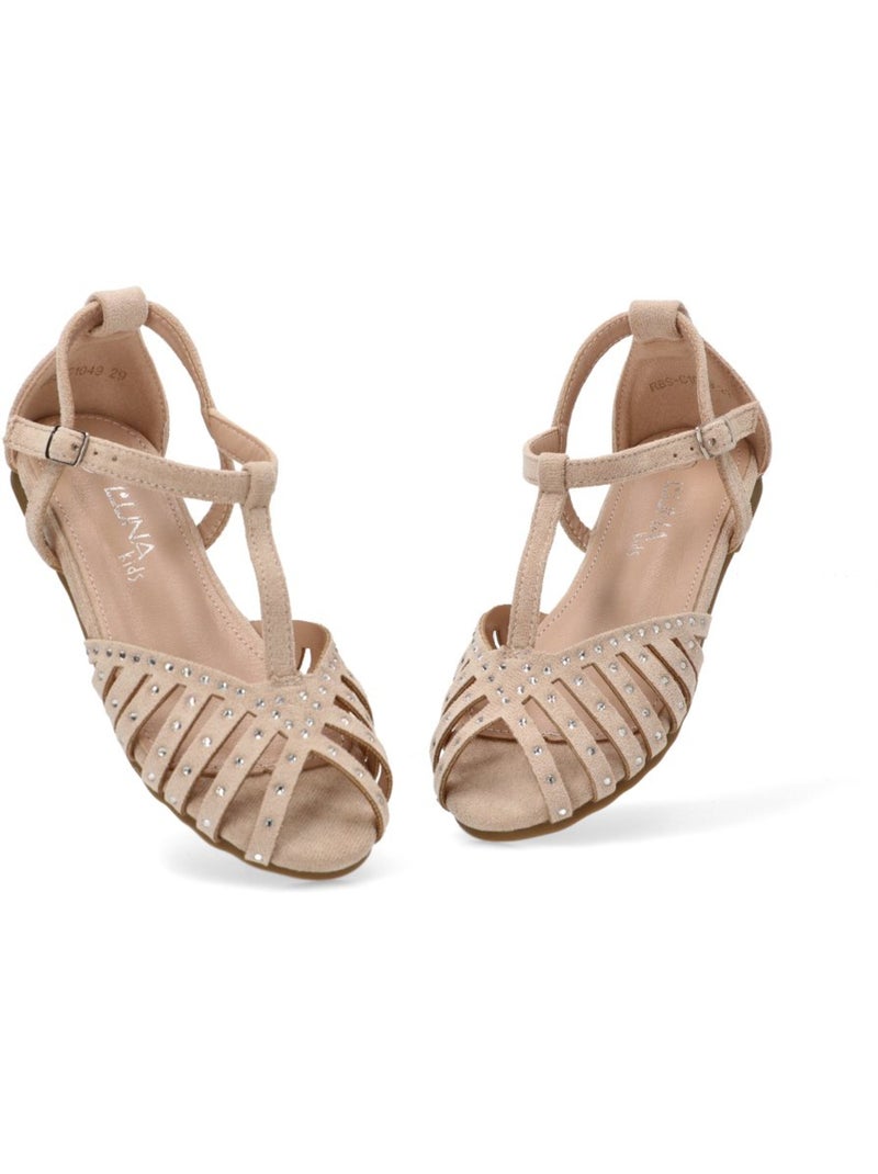 Sandalia Diario Niña Suela Plana - Luna Kids Beige - Kiabi