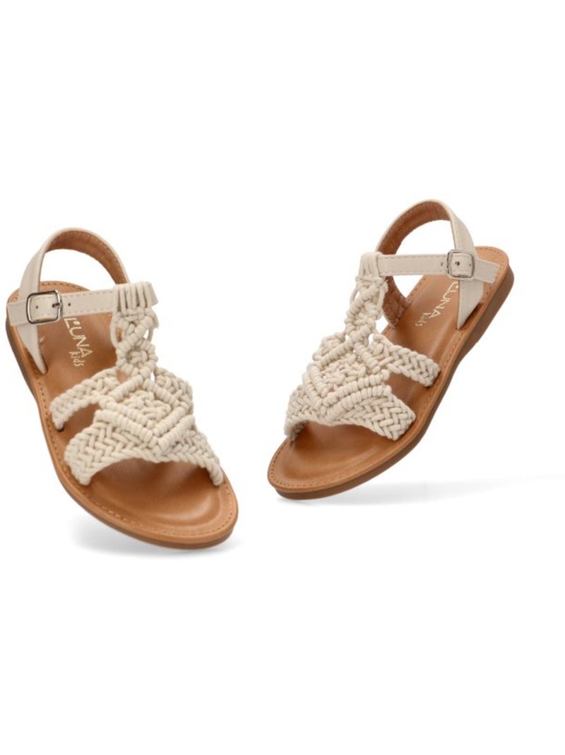 Sandalia Diario Niña Suela Plana - Luna Kids Beige - Kiabi