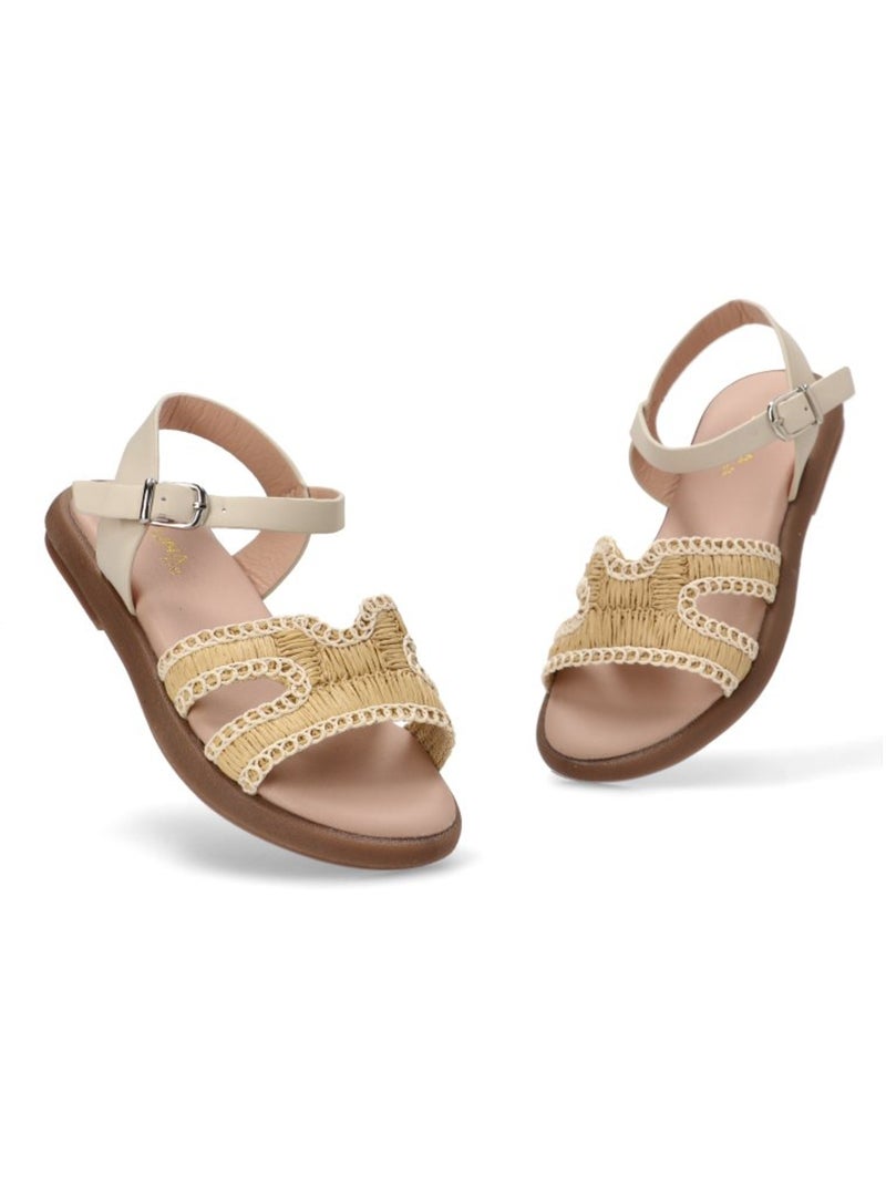 Sandalia Diario Niña Suela Plana - Luna Kids Beige - Kiabi