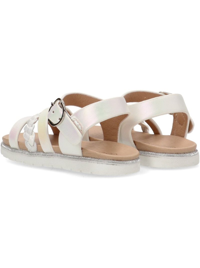 Sandalia Diario Niña Suela Plana - Luna Kids Blanco - Kiabi