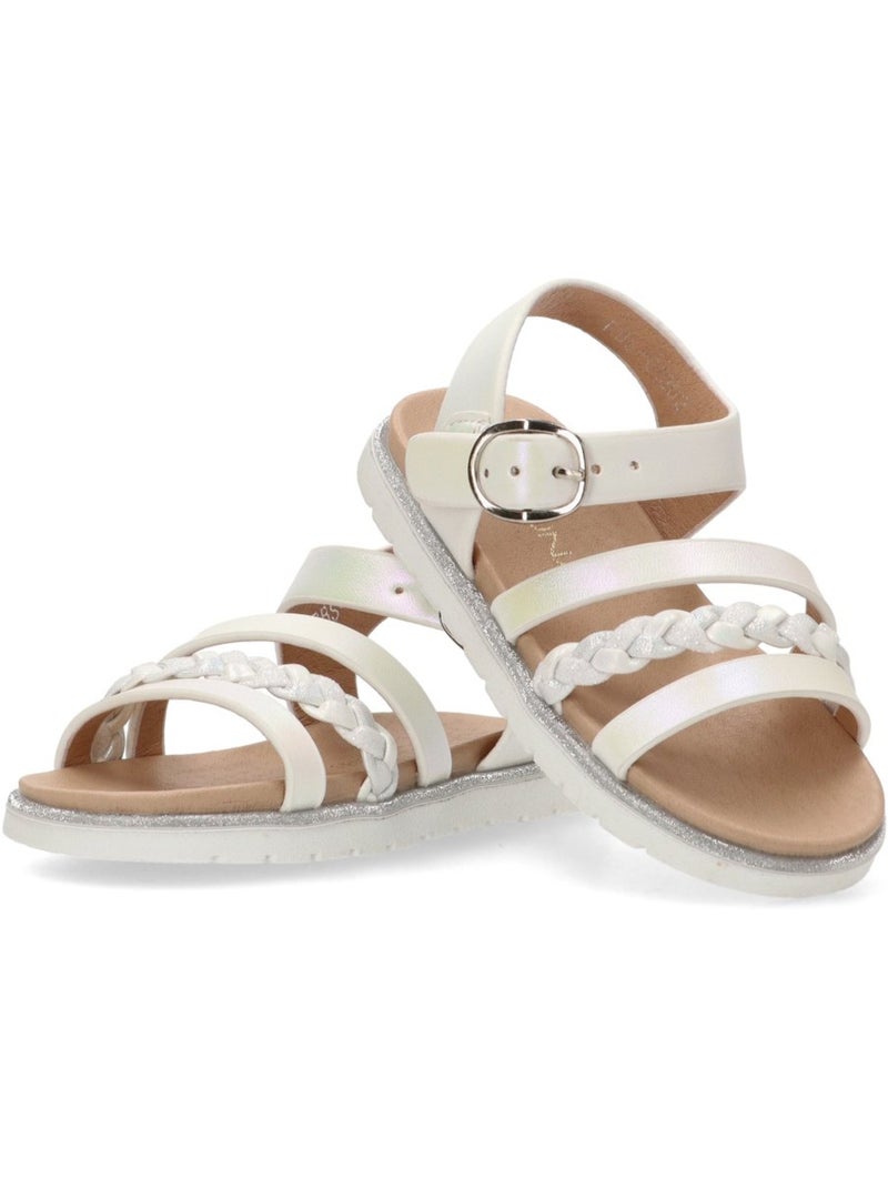 Sandalia Diario Niña Suela Plana - Luna Kids Blanco - Kiabi