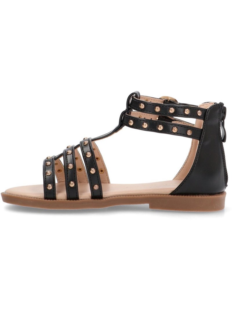 Sandalia Diario Niña Suela Plana - Luna Kids Negro - Kiabi