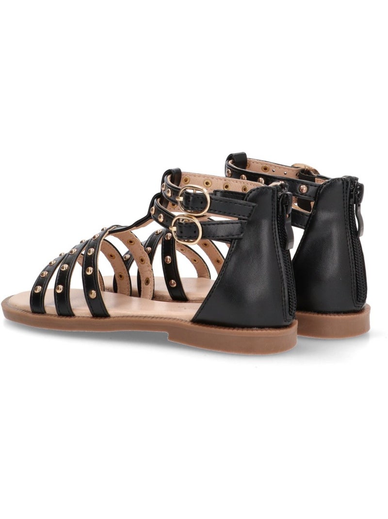 Sandalia Diario Niña Suela Plana - Luna Kids Negro - Kiabi