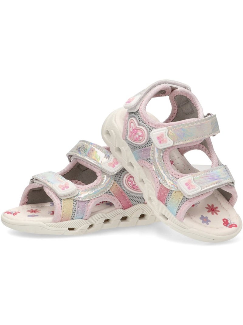 Sandalia Diario Niña Suela Plana - Luna Kids Plata - Kiabi