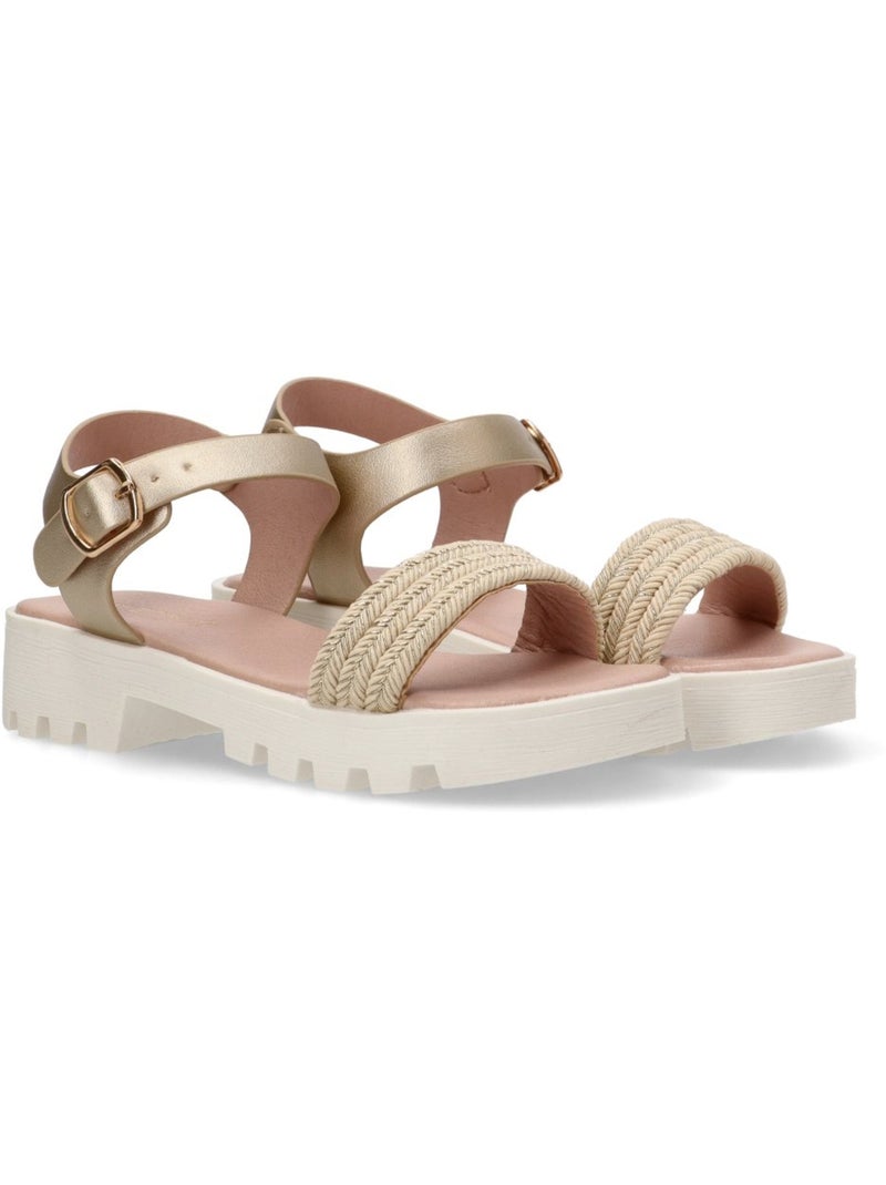 Sandalia Diario Niña Tacón Medio - Etika Beige - Kiabi