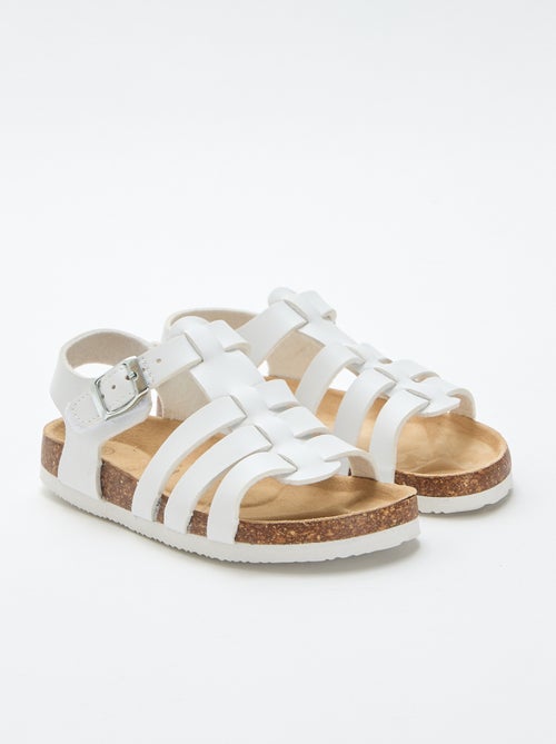 Sandalia estampada lisa en antelina - Kiabi