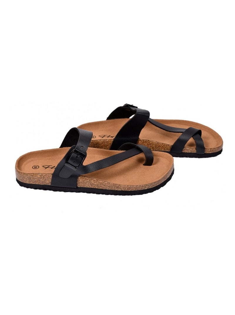 Sandalia Mujer PREMIUM Negro mate - Kiabi
