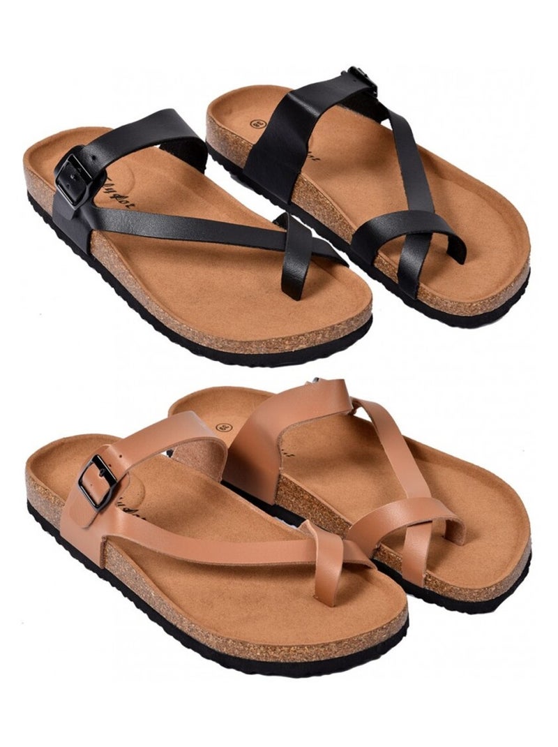 Sandalia Mujer PREMIUM Negro mate - Kiabi