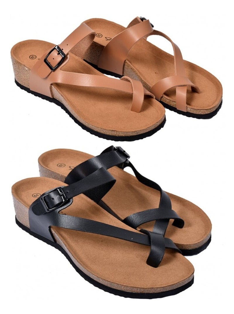 Sandalia Mujer PREMIUM Taupe - Kiabi
