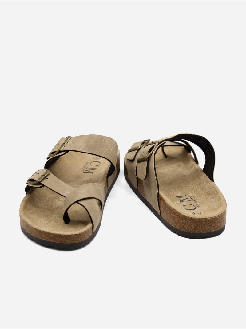 Sandalia para ponerse - C M Taupe - Kiabi