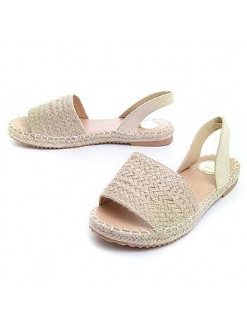 Sandalia Plana Yute Para Mujer. Montevita Yuttan
