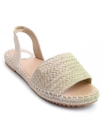 Sandalia Plana Yute Para Mujer. Montevita Yuttan