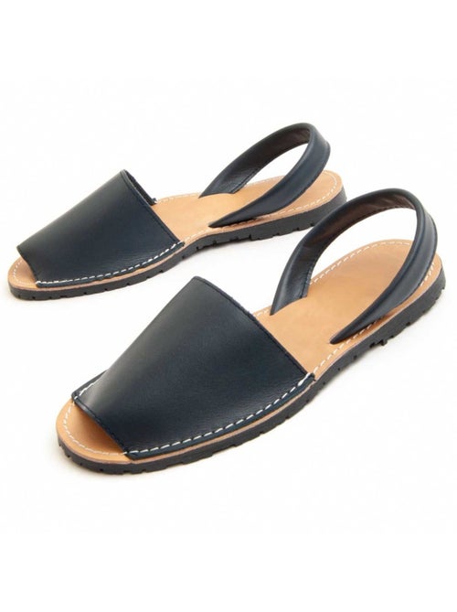 Sandalia Plano Cuero Purapiel - Kiabi